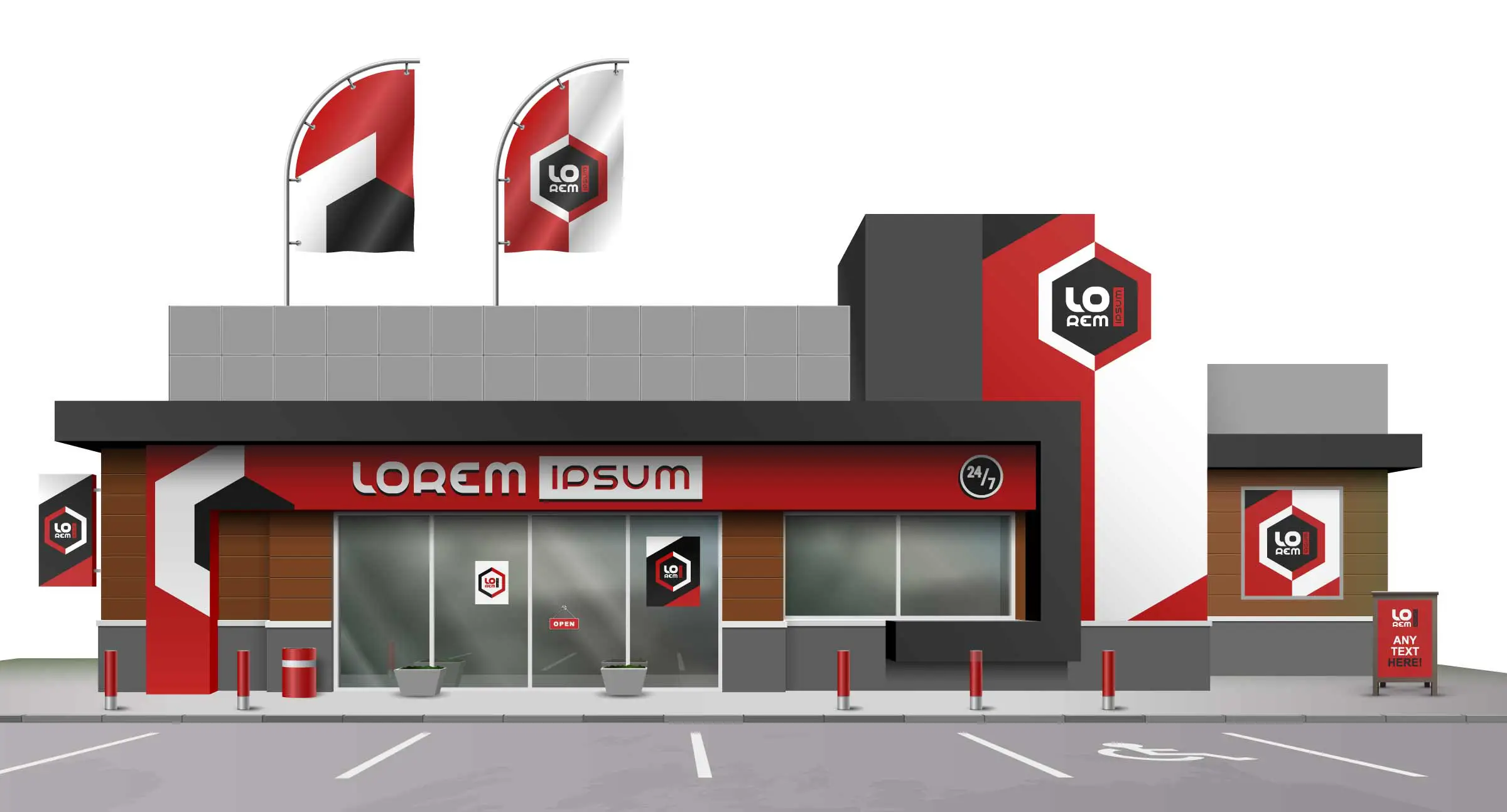 Enseigne et vitrine pour point de vente à Toulouse