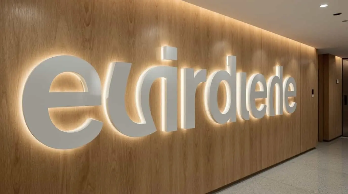 Logo 3D en lettres découpées pour réception d'entreprise à Toulouse